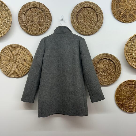 J. Crew Gray Wool Blend Zip Up Preppy Winter Coat 4 - Picture 2 of 7